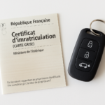 Carte grise voiture électrique : certificat d'immatriculation et clés d'un VE neuf