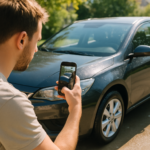 Comment vendre sa voiture au meilleur prix : propriétaire photographiant son véhicule pour une annonce
